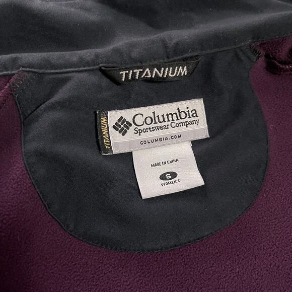 Columbia Titanium Jacket Fleece Lined Purple Omni Tech Softshell Fitted Small - Picture 6 of 7